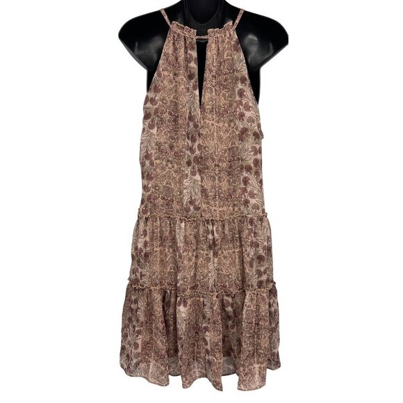 Drew Anthropologie Women Tier Dress Size Medium Pink Boho Keyhole Sleeveless New - Picture 6 of 11